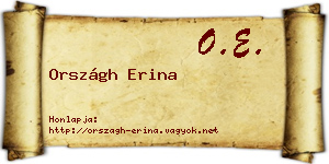 Országh Erina névjegykártya